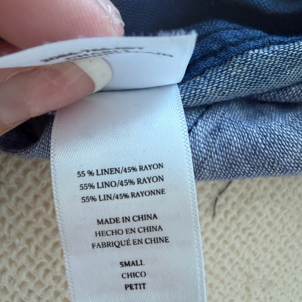 Rails Revolve Patchwork Two-Tone Blue Button-Down… - image 8